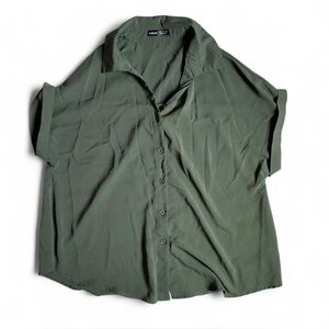 Shein Maternity Short Sleeve Button Up Work Shirt Size XL